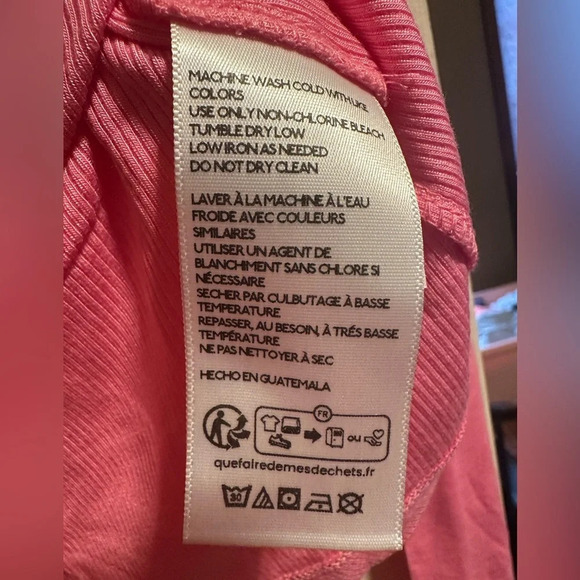 BDG NWOT Urban Outfitters pink v-boat neck long sleeve sz M **SEE FLAW IN PHOTOS - Picture 5 of 10